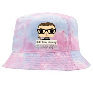 Ruth Bader Ginsburg Cute Cartoon Quote Tie-Dyed Bucket Hat