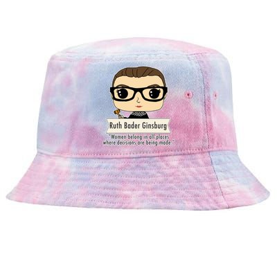 Ruth Bader Ginsburg Cute Cartoon Quote Tie-Dyed Bucket Hat