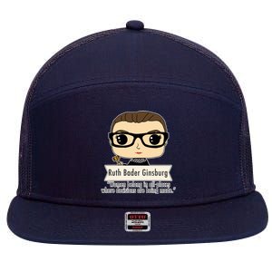 Ruth Bader Ginsburg Cute Cartoon Quote 7 Panel Mesh Trucker Snapback Hat