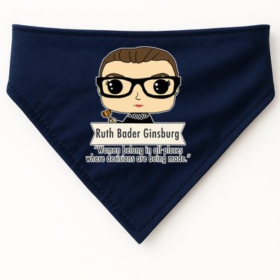 Ruth Bader Ginsburg Cute Cartoon Quote USA-Made Doggie Bandana