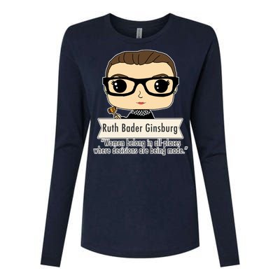 Ruth Bader Ginsburg Cute Cartoon Quote Womens Cotton Relaxed Long Sleeve T-Shirt