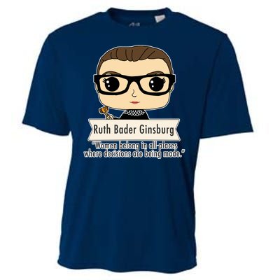 Ruth Bader Ginsburg Cute Cartoon Quote Cooling Performance Crew T-Shirt