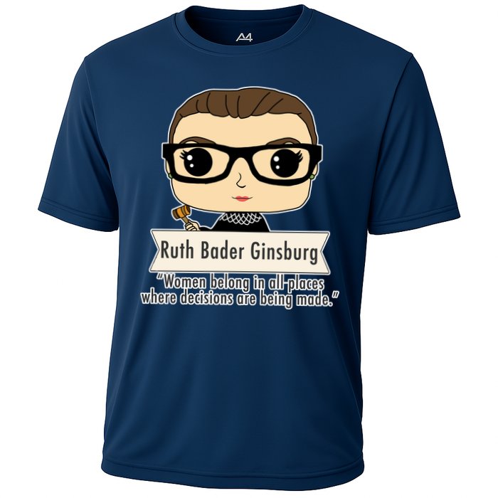 Ruth Bader Ginsburg Cute Cartoon Quote Cooling Performance Crew T-Shirt