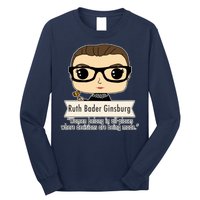 Ruth Bader Ginsburg Cute Cartoon Quote Long Sleeve Shirt