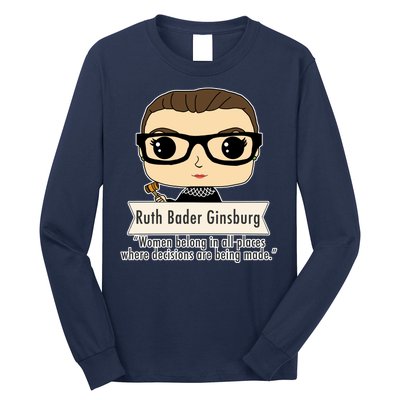 Ruth Bader Ginsburg Cute Cartoon Quote Long Sleeve Shirt