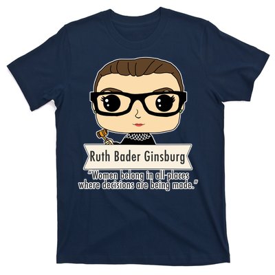 Ruth Bader Ginsburg Cute Cartoon Quote T-Shirt