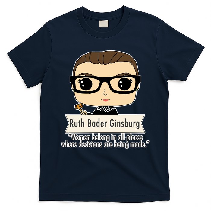 Ruth Bader Ginsburg Cute Cartoon Quote T-Shirt