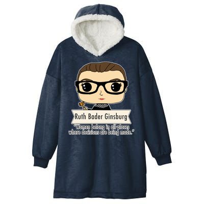 Ruth Bader Ginsburg Cute Cartoon Quote Hooded Wearable Blanket