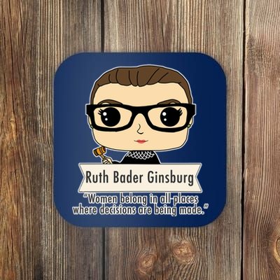 Ruth Bader Ginsburg Cute Cartoon Quote Coaster