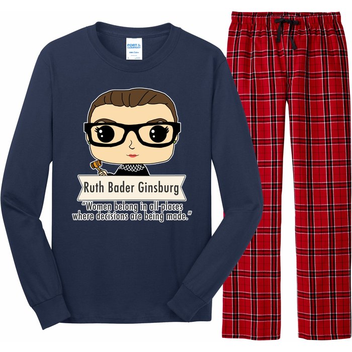 Ruth Bader Ginsburg Cute Cartoon Quote Long Sleeve Pajama Set