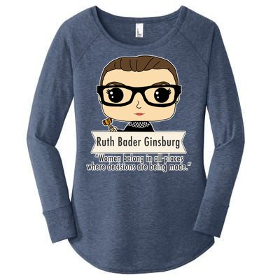 Ruth Bader Ginsburg Cute Cartoon Quote Women's Perfect Tri Tunic Long Sleeve Shirt