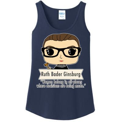 Ruth Bader Ginsburg Cute Cartoon Quote Ladies Essential Tank