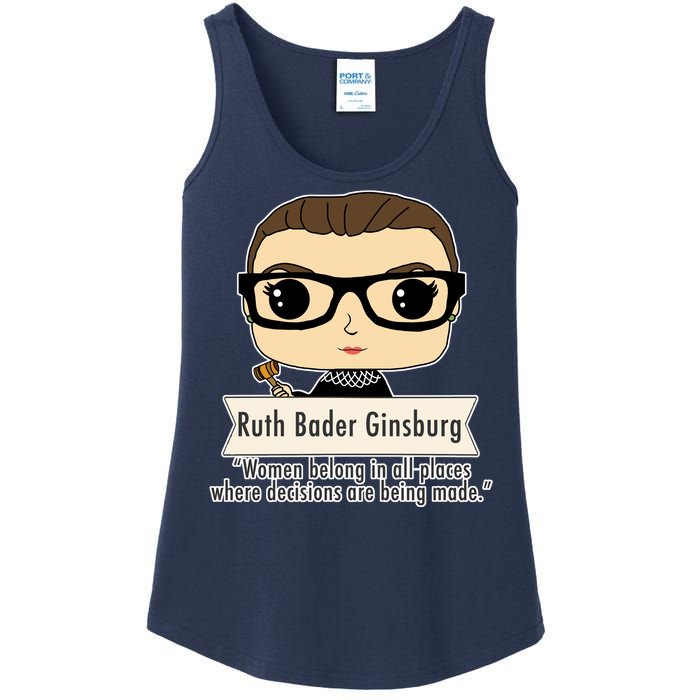 Ruth Bader Ginsburg Cute Cartoon Quote Ladies Essential Tank