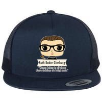 Ruth Bader Ginsburg Cute Cartoon Quote Flat Bill Trucker Hat