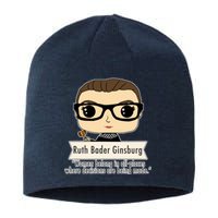 Ruth Bader Ginsburg Cute Cartoon Quote Sustainable Beanie