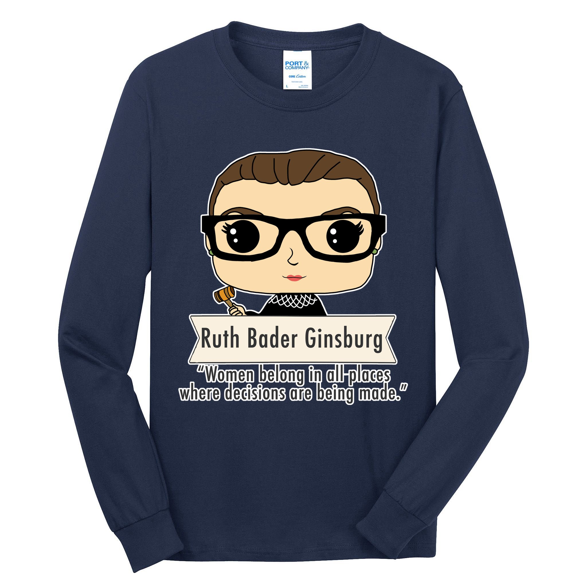 Ruth Bader Ginsburg Cute Cartoon Quote Tall Long Sleeve T-Shirt