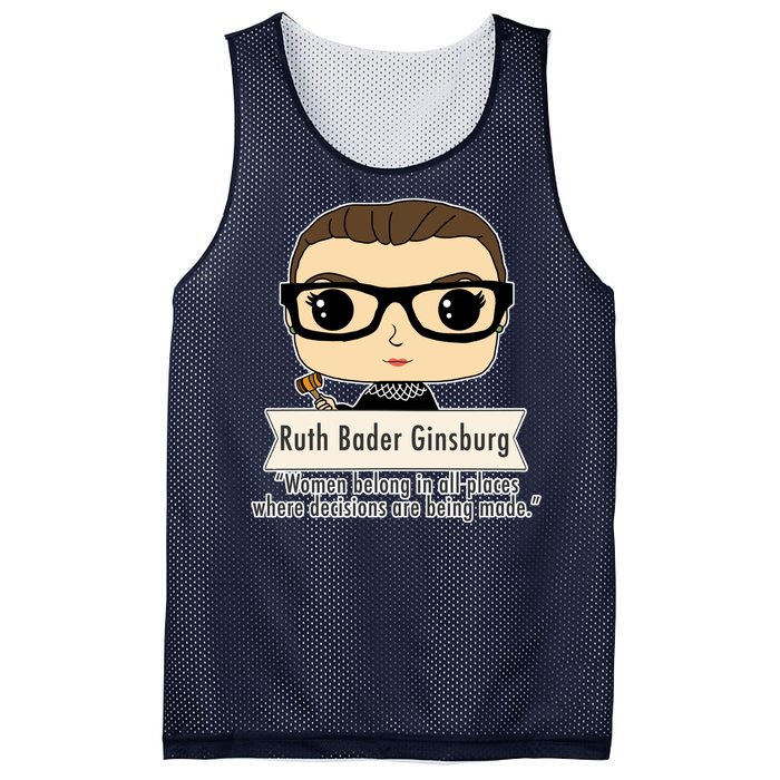 Ruth Bader Ginsburg Cute Cartoon Quote Mesh Reversible Basketball Jersey Tank