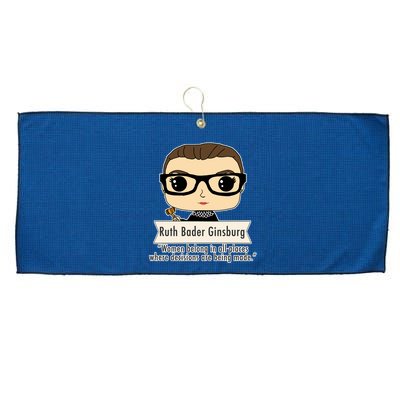 Ruth Bader Ginsburg Cute Cartoon Quote Large Microfiber Waffle Golf Towel