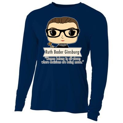 Ruth Bader Ginsburg Cute Cartoon Quote Cooling Performance Long Sleeve Crew