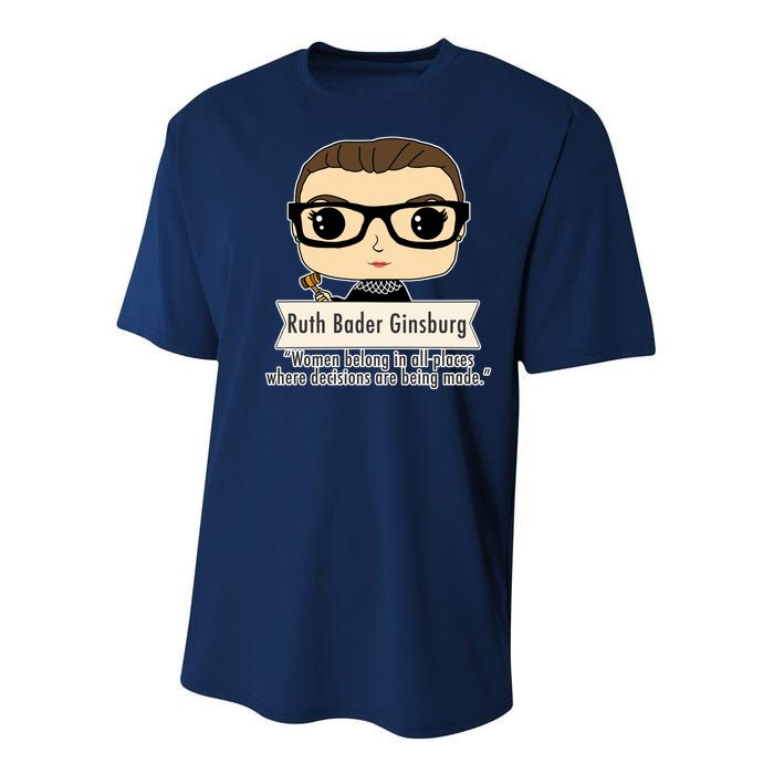 Ruth Bader Ginsburg Cute Cartoon Quote Youth Performance Sprint T-Shirt