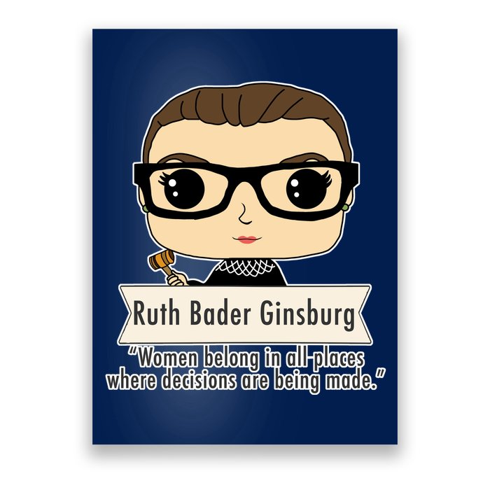 Ruth Bader Ginsburg Cute Cartoon Quote Poster