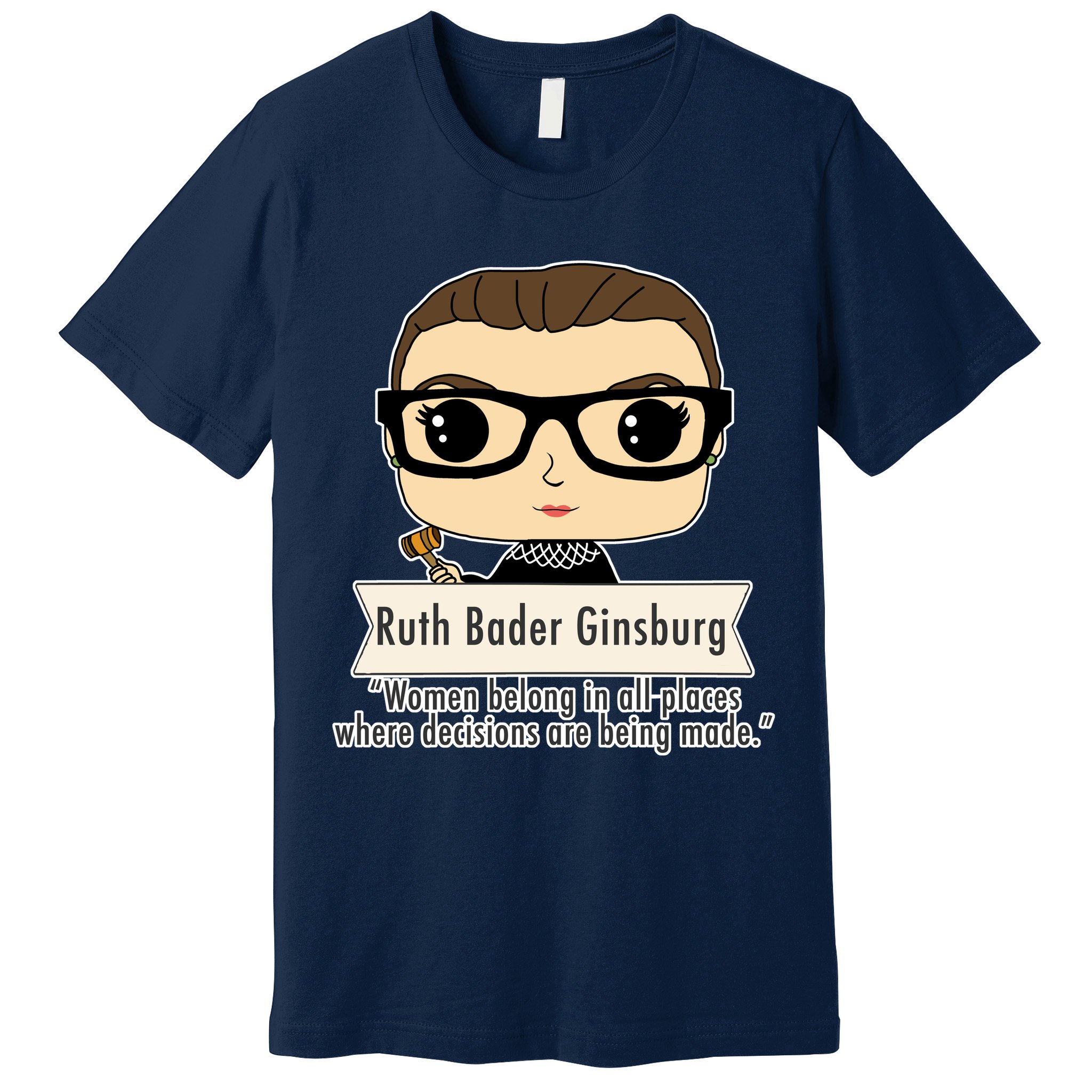 Ruth Bader Ginsburg Cute Cartoon Quote Premium T-Shirt