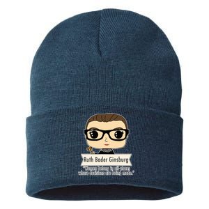 Ruth Bader Ginsburg Cute Cartoon Quote Sustainable Knit Beanie