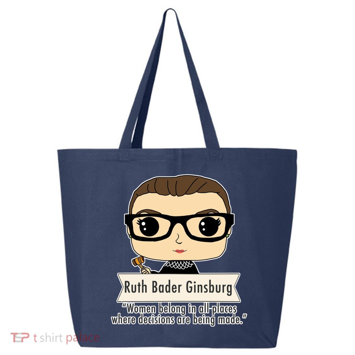 Ruth Bader Ginsburg Cute Cartoon Quote 25L Jumbo Tote