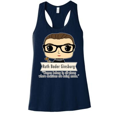 Ruth Bader Ginsburg Cute Cartoon Quote Women's Racerback Tank