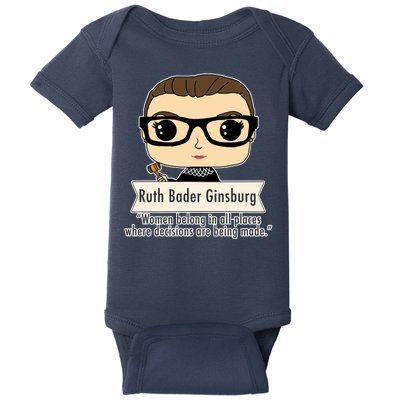 Ruth Bader Ginsburg Cute Cartoon Quote Baby Bodysuit