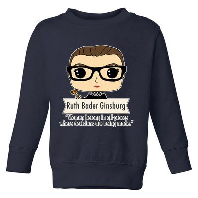 Ruth Bader Ginsburg Cute Cartoon Quote Toddler Sweatshirt
