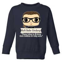 Ruth Bader Ginsburg Cute Cartoon Quote Toddler Sweatshirt