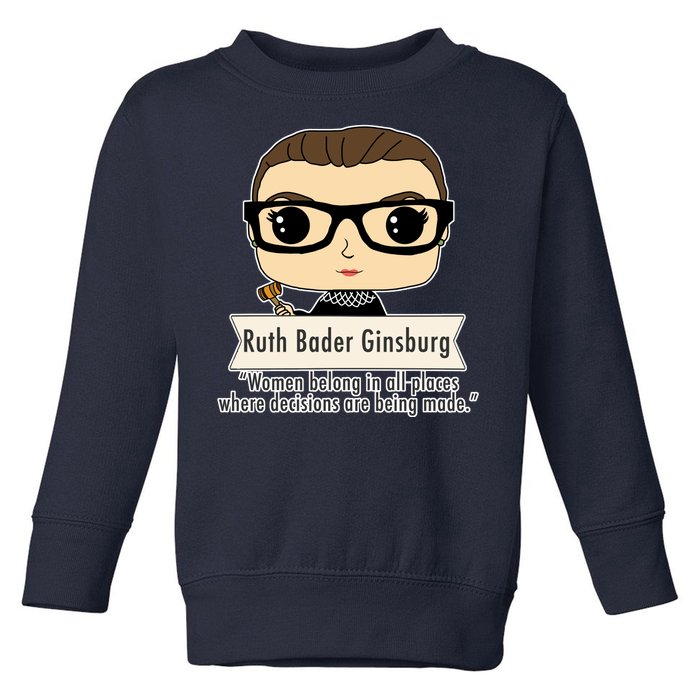 Ruth Bader Ginsburg Cute Cartoon Quote Toddler Sweatshirt