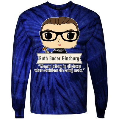 Ruth Bader Ginsburg Cute Cartoon Quote Tie-Dye Long Sleeve Shirt