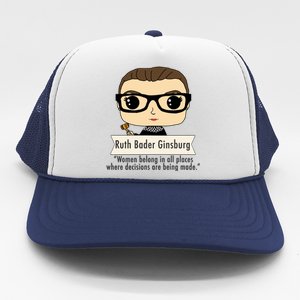 Ruth Bader Ginsburg Cute Cartoon Quote Trucker Hat