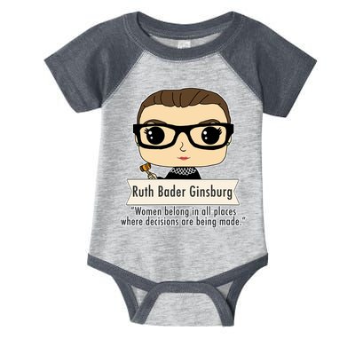 Ruth Bader Ginsburg Cute Cartoon Quote Infant Baby Jersey Bodysuit
