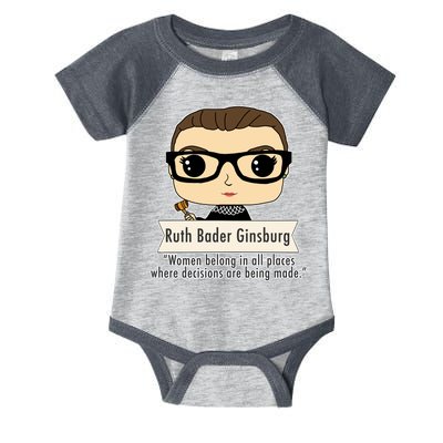 Ruth Bader Ginsburg Cute Cartoon Quote Infant Baby Jersey Bodysuit