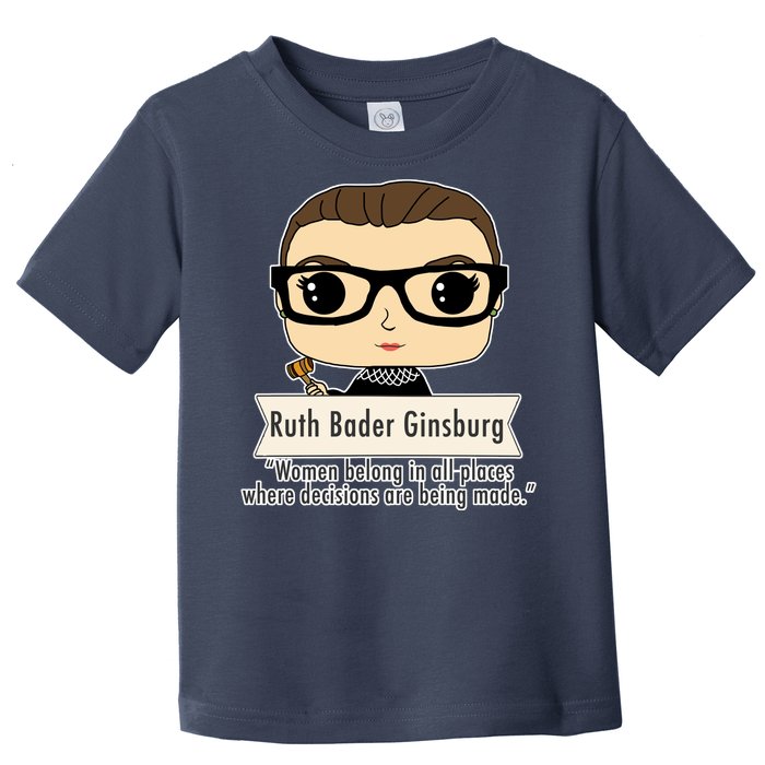 Ruth Bader Ginsburg Cute Cartoon Quote Toddler T-Shirt