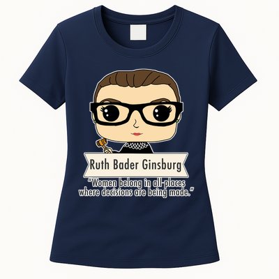Ruth Bader Ginsburg Cute Cartoon Quote Womens T-Shirt
