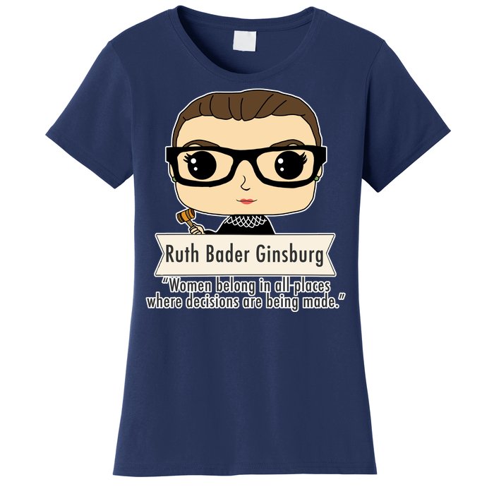 Ruth Bader Ginsburg Cute Cartoon Quote Women's T-Shirt