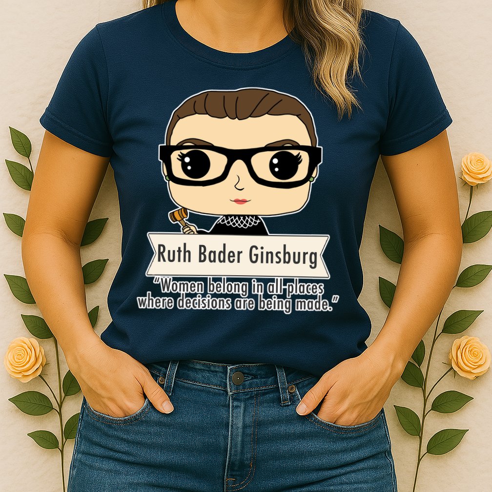 Ruth Bader Ginsburg Cute Cartoon Quote Womens T-Shirt