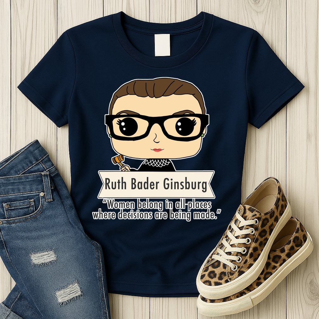 Ruth Bader Ginsburg Cute Cartoon Quote Womens T-Shirt