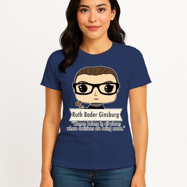 Ruth Bader Ginsburg Cute Cartoon Quote Womens T-Shirt