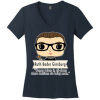 Ruth Bader Ginsburg Cute Cartoon Quote Women's V-Neck T-Shirt