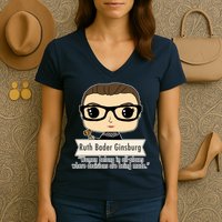 Ruth Bader Ginsburg Cute Cartoon Quote Women's V-Neck T-Shirt
