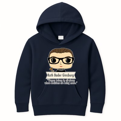 Ruth Bader Ginsburg Cute Cartoon Quote Kids Hoodie