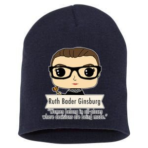 Ruth Bader Ginsburg Cute Cartoon Quote Short Acrylic Beanie