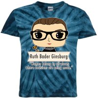 Ruth Bader Ginsburg Cute Cartoon Quote Kids Tie-Dye T-Shirt