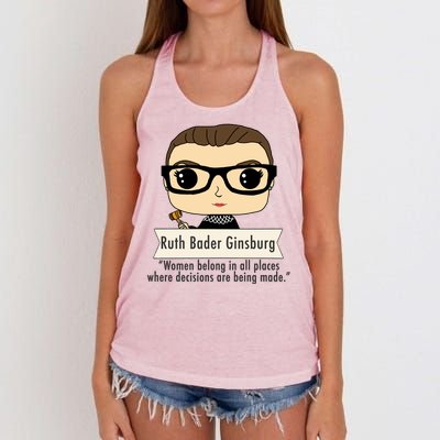 Ruth Bader Ginsburg Cute Cartoon Quote Women's Knotted Racerback Tank