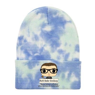 Ruth Bader Ginsburg Cute Cartoon Quote Tie Dye 12in Knit Beanie